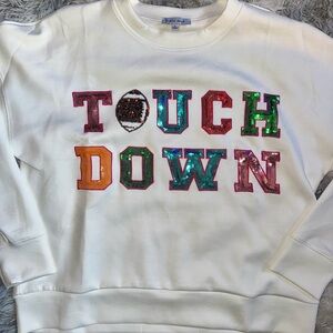 White Birch 'Touch Down' Sequin Sweatshirt White - NWOT Large
